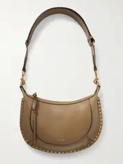 [Isabel Marant] Isabel Marant - Oskan Moon Studded Leather Shoulder Bag - Army green - One size One size Green