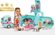 OMG Glam N' Go Camper Playset w/ 50+ Surprises, Pool, Slide, DJ Booth, Kids 4+