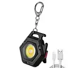 COB LED Keychain Flashlight Mini 500LM Small Flashlight Light IPX4 for Emergency