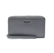 TUMI Parker Leather Travel Wallet Metallic Silver 98869-1546