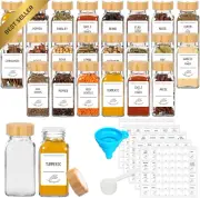 24Pcs Glass Spice Jars with Bamboo Lids, 6Oz Shaker Bottles Containers