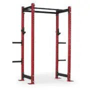 Titan Fitness T-3 Series Red Short Power Rack, 24in Depth, Weight Plate Holders