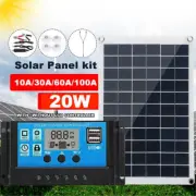 20W Solar Panel Kit for Boat Motorhome Caravan 10-100A Solar Charge Controller