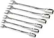 6Pcs Flex Head Socket & Open Wrench Set, 3/8" - 3/4" Made in Taiwan, ACWSW6