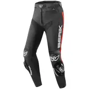 Track Black Red Leather Motorcycle Pants
