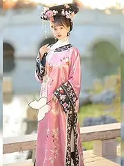 [JIMINISO] 4 Colors Printing Late Qing Dynasty Ge Ge Clothing New Chinese Court Clothing Flag Style Princess Hanfu Female Dresses