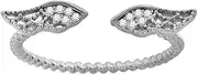 [JewelryWeb] 925 Sterling Silver Womens CZ Cubic Zirconia Simulated Diamond Religious Guardian Angel Wings Adjustable Toe Ring Jewelry Gifts for Women - Ring Size Options Range: L to R