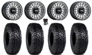 MetalFX Delta Bdlk CC 15" Wheels Bk 30" Intersect Tires Kawasaki Mule Pro FXT