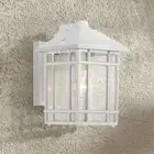 Sierra Craftsman Rustic Outdoor Wall Light Fixture White Dusk to Dawn 11" Porch