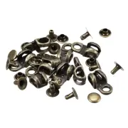 Shoe Lace Hooks-19x10x7mm Alloy Boot Buckle Fitting with Rivet, Bronze 20 Sets