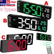 Digital Large Jumbo LED Wall Desk Clock Display W/ Calendar Temperature Remote