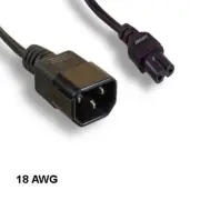 [Lot10] 2Ft Non-Polarized Power Cord IEC-60320 C14 to C7 18AWG 10A/125V SPT-2 UP