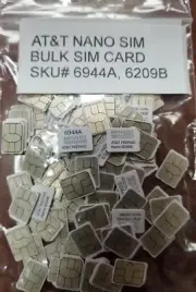 AT&T NANO 4FF SIM Card • GSM 4G LTE • NEW Genuine Prepaid GoPhone loose simcard