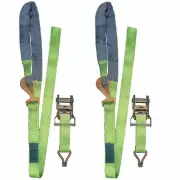 2x Wheel Loop Hook Ratchet Strap Recovery Trailer Car Van Truck Vehicle Tie Down