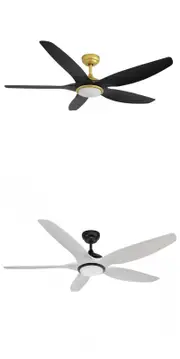 Aero 60'' DC Ceiling Fan with 3CCT LED Light & Remote Timer Black/White