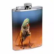 Fly Insect Em1 Flask 8oz Stainless Steel Hip Drinking Whiskey