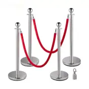 38Inch Gold Silver Stanchion Posts Queue Velvet Rope Crowd Control Line Barriers