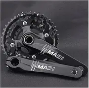 Bicycle Crankset, Mountain Bike Crankset 170mm Aluminum Alloy MTB Hollow Integrated Crank 24-32-42T 64/104BCD CNC Round Chainring Crank Arm 6/7/8/9/10 Speed
