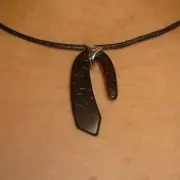 Necklace Gianni Liverani coconut shell silver plated Zama alloy Tie Brand New!
