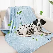 Dog Cooling Blanket Lightweight Self Cooling Blanket Bed Cover for Small Medium Dogs Washable Dog Cat Summer Blanket &Ice Silk Cooling Pet Blanket for Bed Cover Couch Sofa(Blue) S