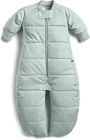 ergoPouch Sleep Suit Bag 3.5 TOG – 2–4 Years – Sage Print – 400 Thread Count Organic Cotton – Converts to Sleep Suit with Legs – Sleeping Bag & Suit in One – for Infants, Toddlers & Kids