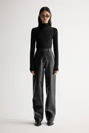 Eden Pant Black Croc Size 8 | Elka Collective