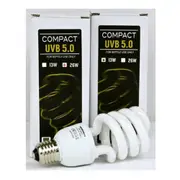 Vg Compact UVB 5.0 Heat Lamp Reptile Heat Spiral E27 - 2 Sizes
