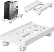 SPORWAY CPU Stand PC Stand: Computer Holder Universal Adjustable CPU Stand with 4 Wheels, Under Desk Computer Stand Tower Holder Cart for Computer Case Main Frame (White)