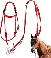 Headstall for Horses - Adjustable Rope Horse Bridle Headstall | Harness Ranch Rope, Safety Rein Animal Bridle for Stable Riding, Equine Supplies