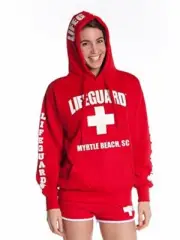 LIFEGUARD Official Ladies Red Hoodie Myrtle Beach SC X-Large