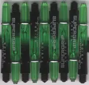 1.75in. 2ba Black/Green HARROWS SUPERGRIP FUSION Dart Shafts & Rings: 1 set of 3