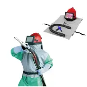 Jm Blasting Helmet Blast Cleaning Sand Blasting, Abrasive Safe Air Fed Sandblast