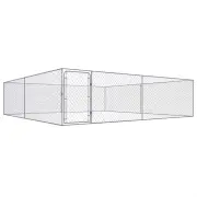 Outdoor Dog Kennel Galvanised Steel 4x4x1 m