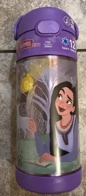 NEW Disney Wish Asha Thermos 12 oz Funtainer Water Bottle Leak Proof Lock Straw