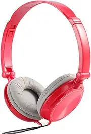 POPETPOP Lightweight Over Ear Headphones with Microphone and Volume Control Foldable Design for Smartphones PC Laptop and Tablet Decent Bass Red Random Color