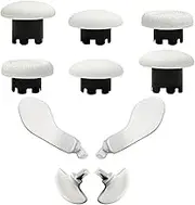 10 in 1 Metal Thumbsticks Accessories for for PS5 Edge Controller, Back Paddles Accessories Kits, Replacement Parts Adjustable Analog Thumb Stick for PS5 Edge Controller(White)