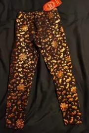 Wonder Nation Girls Black Spider Web Boo Halloween Leggings Size XS