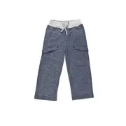 Kidsy Boys Casual Denim-Looking Pants – Knee Patches, Soft Cotton, Pull-On/Dr...
