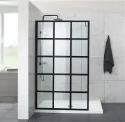 NC-006 Framed Walk Shower Screen with Black aluminum frame