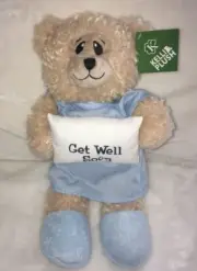 NEW Kelli Plush Patient Get Well Soon 12" Teddy Bear Stuffed Blue Gown Scrubs