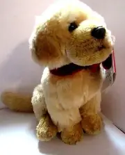 Russ Berrie Golden Labrador Dog Plush Stuffed Animal Toy Puppy NWT