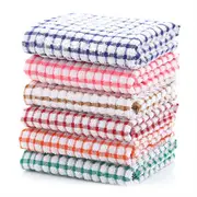Catzon 6 Pack Kitchen Dish Towels 42 x 64CM Cotton Lattice Dish Rags for Washing Drying Dishes-Mixed Color