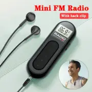 Mini Pocket FM Radio Portable 76-108MHZ Radio Receiver w/ Backlight LCD Display