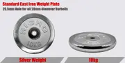 10kg x 2 Chrome Cast Iron Weight Plate - 29.5mm Hole Weight Plates Home Gym