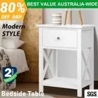 Artiss Bedside Table Drawers Side Table Shelf Storage Nightstand White