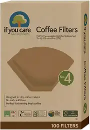 # 4 Cone Shaped Unbleached All Natural Compostable Coffee Filters, 100 Count (Pa