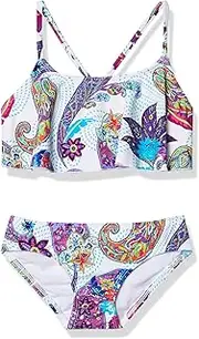 Kanu Surf Girls' Alania Flounce Bikini Beach Sport 2 Piece Swimsuit