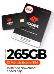 Boost Mobile◉$300 265 GB Data◉1 Year Data Expiry◉Prepaid SIM CARD Starter Kit◉Oz