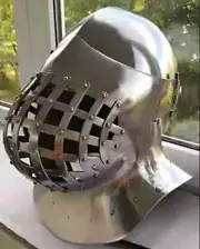 13th Century Medieval Knight Bascinet Helmet Viking Warrior LARP Costume Helmet