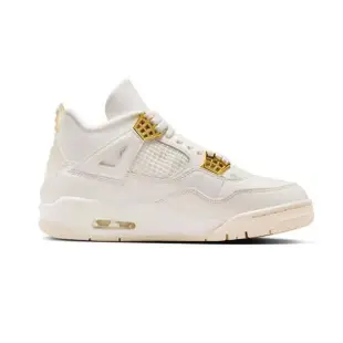 【NIKE 耐吉】AIR JORDAN 4 SAIL METALLIC GOLD 米白 女款(AQ9129-170)